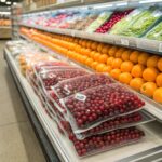 "Fresh cranberries in a rustic basket with scattered cranberries on a wooden surface, showcasing their seasonal vibrancy and versatility."