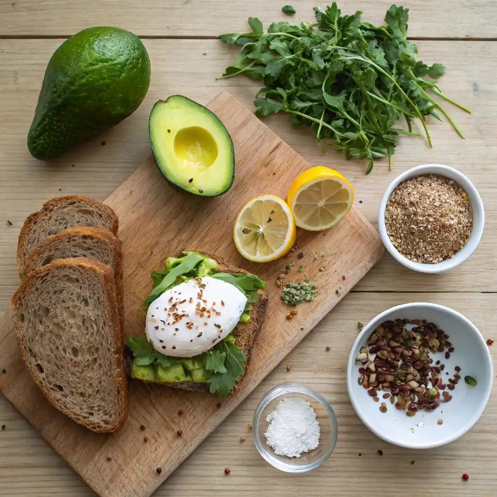 A Flat Lay Of Ingredients For Avocado Toast A Rip