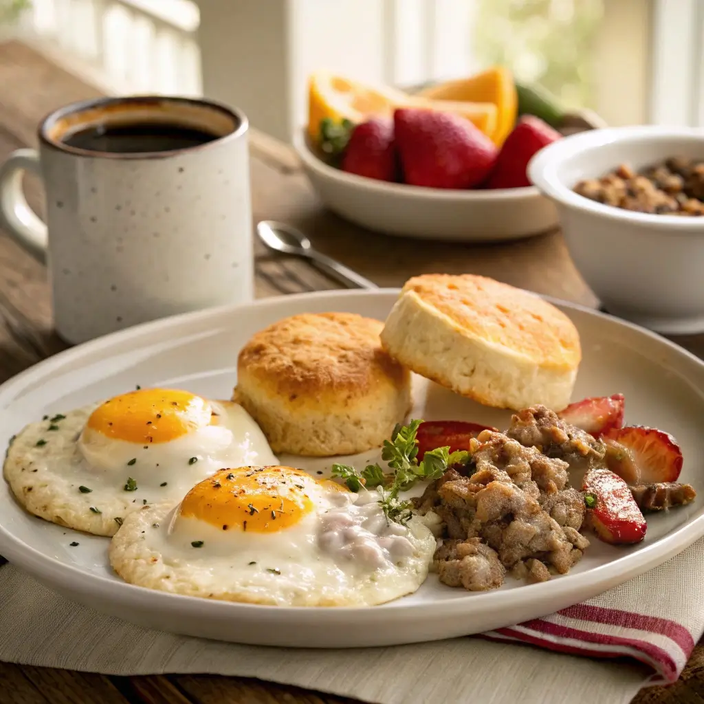  A Hearty Southern Style Full American Breakfast S