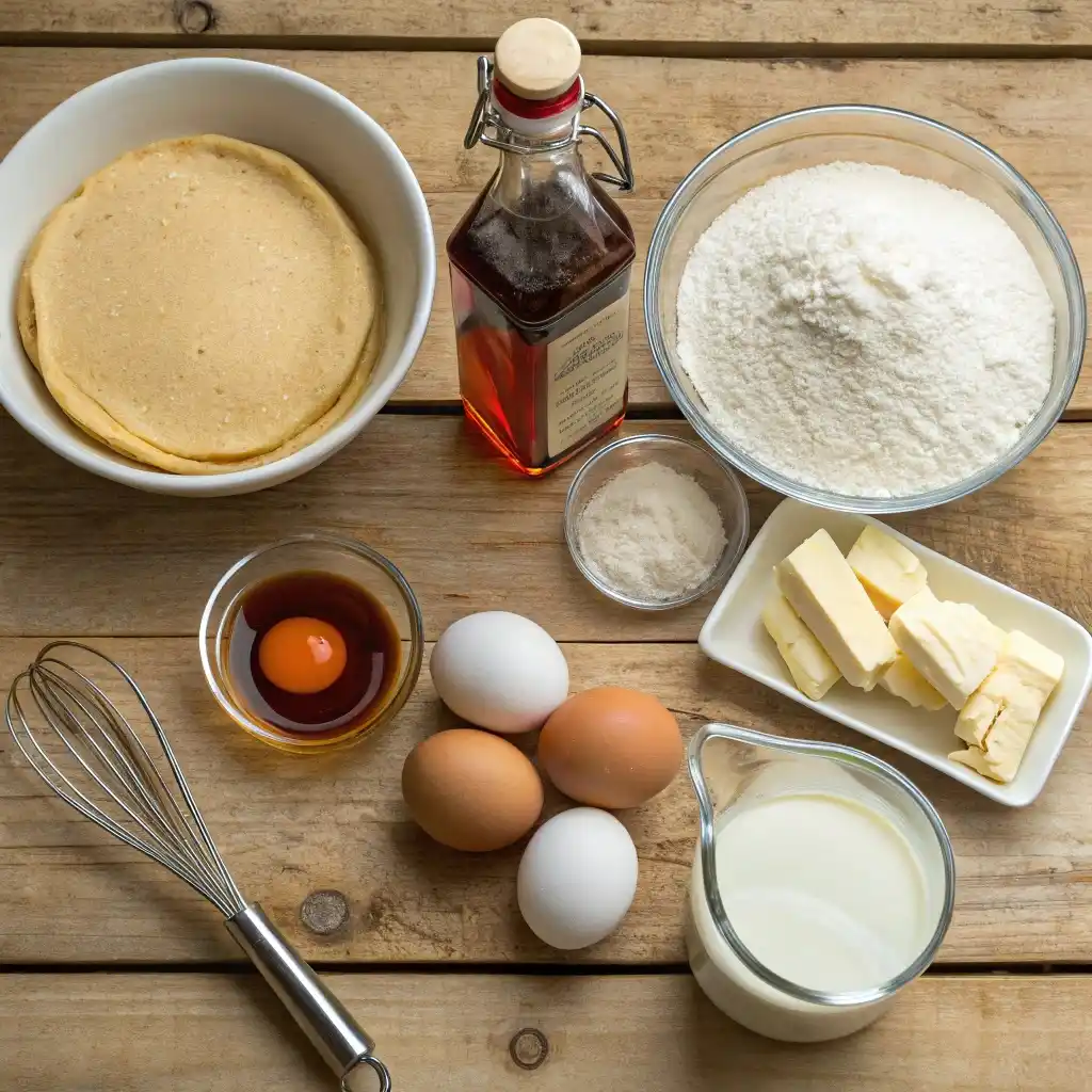 A Top Down View Of Fresh Ingredients For Making