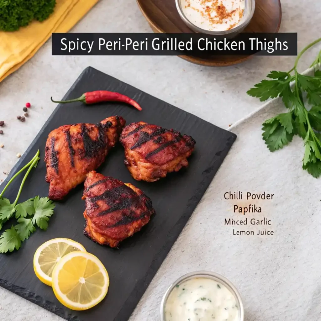  A Top Down View Of Spicy Peri Peri Grilled Chicke