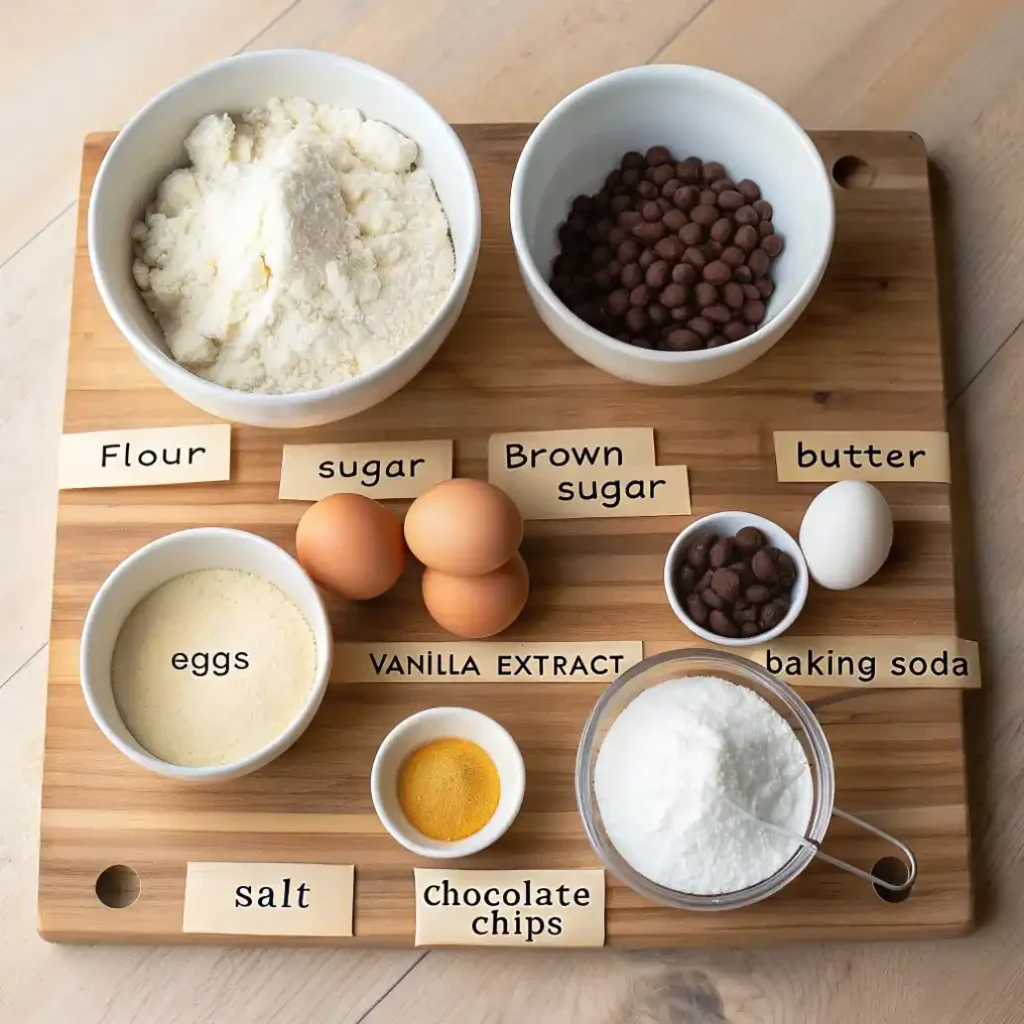 A Flat Lay Composition Of Classic Drop Cookie Ingr