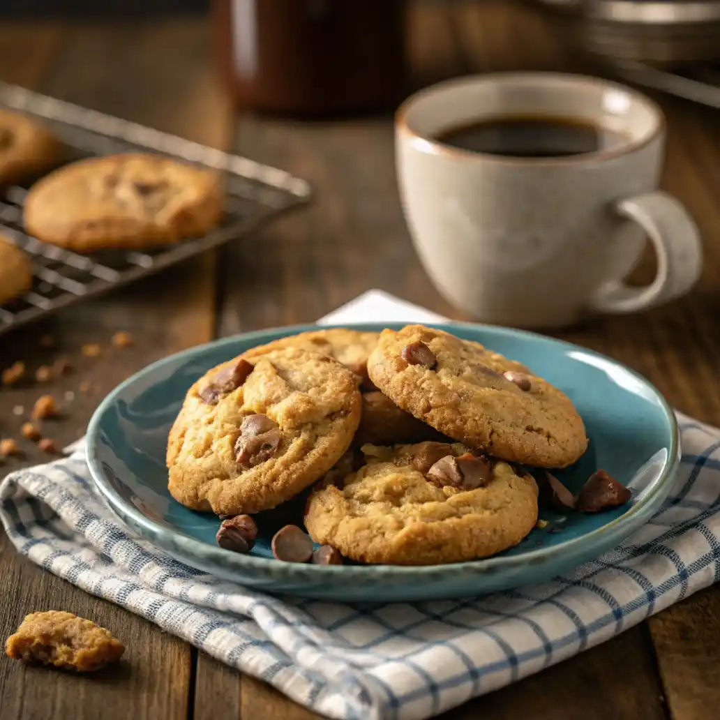 Focus On A Plate Of Golden Brown Freshly Baked Dr